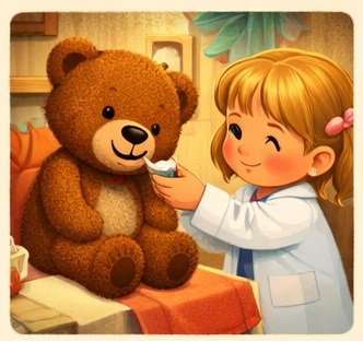 The Little Girl Doctor and the Teddy Bear