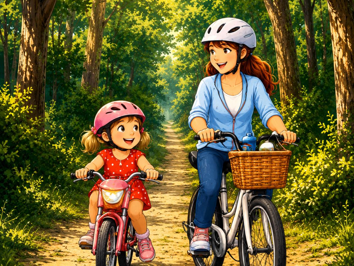 Przejażdżka rowerowa z mamą